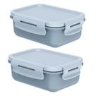 Kit 2 Potes Marmita Hermética OU Mini Marmitou Azul Glacial