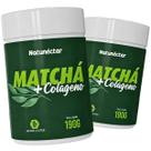 Kit 2 Potes Matchá Colágeno Suplemento Alimentar em Pó Natural Instantâneo 100 Puro Premium 190g