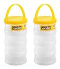 Kit 2 Potes Organizador Estojo Multiuso C/ 4 Partes Tampa Vonder