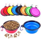 Kit 2 Potes PET p/ Comida Água Retrátil Comedouro e Bebedouro portátil para Cães