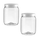 Kit 2 Potes Plástico Bandeirante Cristal Mantimento 1 Litro Kit 2 Potes Plástico Bandeirante Cristal Mantimento 1 Litro