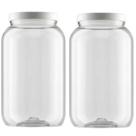 Kit 2 Potes Plástico Bandeirante Tampa Branca 3,6 Litros