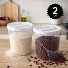 Kit 2 Potes Porta Mantimentos 3,2 L Redondo Tampa Rosca Organizador De Alimentos Vasilhas