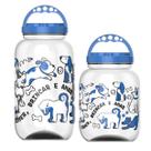 Kit 2 Potes Porta Ração Petiscos Cachorro 3,6l 1,4LT Container com Alça -
