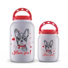 Kit 2 Potes Ração 3,6L Petisco 1,7L DOG LOVE