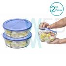 Kit 2 Potes Tigela de Vidro com Tampa Plástica Laguna 1,5 Litros Vitazza:Para Servir, Organização de Cozinha e Geladeira, Opção Sustentável