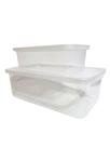 Kit 2 Potes Transparentes Liso 1,2lL e 3L Medidas Presídio - Plasmont