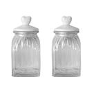 Kit 2 Potes Vidro Tampa Cerâmica Coração 1500ml Class Kit 2 Potes Vidro Tampa Cerâmica Coração 1500ml Class