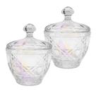 Kit 2 Potiche Bombonier Baleiro Vidro Decoração Aura Bala Com Tampa