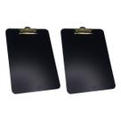Kit 2 Prancheta Office Black Preta MDF Ofício A4 C/ Prendedor Metalizado Stalo