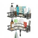 Kit 2 Prateleira de Banheiro Suporte de Shampoo Box Multiuso Organizador de Canto Adesivo Metal Kit 2 Prateleira de Banheiro Suporte de Shampoo Box Multiuso Organizador de Canto Adesivo Metal