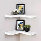 Kit 2 Prateleira De Canto L Estante Livro Parede Sala Quarto Decorativo MDF - 850