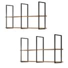 Kit 2 Prateleira Madeira Industrial Suspensa 140 cm Multiuso