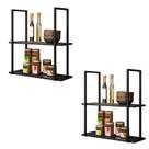 Kit 2 Prateleira Madeira Industrial Suspensa 60 cm Multiuso