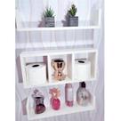 Kit 2 Prateleiras 1 Nicho Colmeia Para Decoração De Banheiro Mdf Branco Tx 40x18x12
