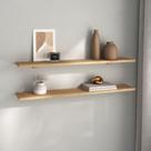 Kit 2 Prateleiras 80cm com Suporte Organização Livros Decoração Elan Marrom Itapuã