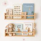 Kit 2 Prateleiras de Madeira para Livros e decoração 60 cm Boho