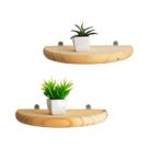 Kit 2 Prateleiras Estante Meia Lua 30 Painel Pinus + Suporte Kit 2 Prateleiras Estante Meia Lua 30 Painel Pinus + Suporte