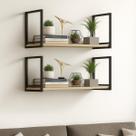 Kit 2 Prateleiras Industrial c/ Suporte Retangular 30x100cm Kit 2 Prateleiras Industrial c/ Suporte Retangular 30x100cm
