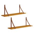 Kit 2 Prateleiras Luna 89,6cm com Alças de Couro - Reller Móveis