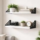 Kit 2 Prateleiras Mdf Decorativas 40x15 cm Com Suporte Duo Preto