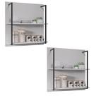 Kit 2 Prateleiras Painel Organizador Branco Suspenso Clara Mercado dos Móveis Kit 2 Prateleiras Painel Organizador Branco Suspenso Clara Mercado dos Móveis