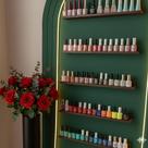 Kit 2 Prateleiras Porta Esmalte em MDF Organização 50cm Branca/Preta/Amadeirada
