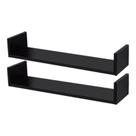 Kit 2 Prateleiras U 80 x 15cm Preta Suporte Invisível Kit 2 Prateleiras U 80 x 15cm Preta Suporte Invisível