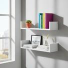 Kit 2 prateleiras U MDF 60cm Livros Sala Quarto Decoração Fotos Banheiro Cozinha