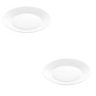 Kit 2 Prato Sobremesa de Vidro Opalino Harena 19cm Branco