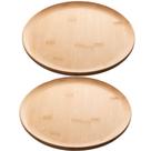Kit 2 Pratos De Bambu 27cm Lyor Rasos Bandejas Redondas Buffet Servir Mesa Posta Kit 2 Pratos De Bambu 27cm Lyor Rasos Bandejas Redondas Buffet Servir Mesa Posta