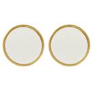 Kit 2 Pratos De Sobremesa Branco E Dourado Dubai - Wolff