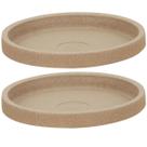 Kit 2 Pratos Pequenos para Vaso de Flores 33,5cm Granito Areia Tramontina Plantas Folhagens