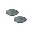 Kit 2 Pratos Raso Redondo Pedra Sabão Sobremesa e Bolos 18cm