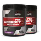 Kit 2 Pré Treino com Creatina Beta Alanina Arginina Taurina Tirosina e Cafeína Sabor Açaí com Guaraná 300g Fitoprime