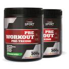 Kit 2 Pré Treino com Creatina Beta Alanina Arginina Taurina Tirosina e Cafeína Sabor Limonada Suíça 300g Fitoprime