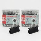 Kit 2 Prendedor Metal Binder Clip Preto Executivo Organização Papéis Documentos Firmes Sem Amassar 15mm a 51mm -