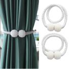 Kit 2 Prendedores De Cortina Magnético Presilhas Enfeite BRANCO