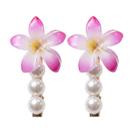 Kit 2 Presilhas de Cabelo Flor com Pérola Bico de Pato Acessório Feminino Elegante