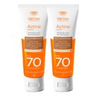 Kit 2 Protetor Solar Actine Colors Pele Morena Mais FPS 70 Toque Seco 40g