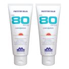 Kit 2 Protetor Solar Profissional 120g Bloqueador Corpo E Rosto FPS 80 Mavaro