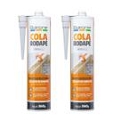 Kit 2 Pu 40 Branco Cola Rodapé MDF Gesso 360g Barone