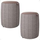 Kit 2 Puff Apoio Redondo Estofado Decorativo Salas Quarto Sem Pés