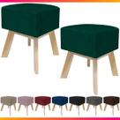 Kit 2 Puff Banqueta Decorativo Para Sala Quadrado Multiuso Pés de Madeira