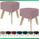 Kit 2 Puff Banqueta Decorativo Para Sala Quadrado Multiuso Pés de Madeira Kit 2 Puff Banqueta Decorativo Para Sala Quadrado Multiuso Pés de Madeira