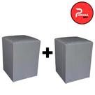 kit 2 puff banqueta quadrado macio decorativo fofo