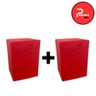 kit 2 puff banqueta quadrado macio decorativo fofo