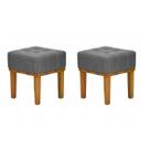 Kit 2 Puff Banquetas Para Sala Quadrado Apoio Para Os Pés 45 cm