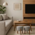 Kit 2 Puff Banquinho Redondo Decorativo Thor em Linho Pés Polietileno Cor Cinza - PC MÓVEIS Kit 2 Puff Banquinho Redondo Decorativo Thor em Linho Pés Polietileno Cor Cinza - PC MÓVEIS