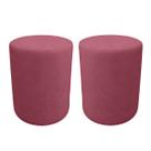 Kit 2 Puff Cilindro Live para Sala e Quarto Suede - LH Decor Kit 2 Puff Cilindro Live para Sala e Quarto Suede - LH Decor